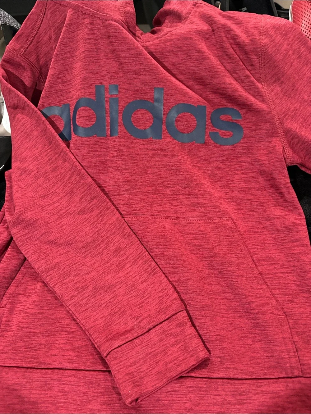 adidas Kids Red Heather Logo Hoodie